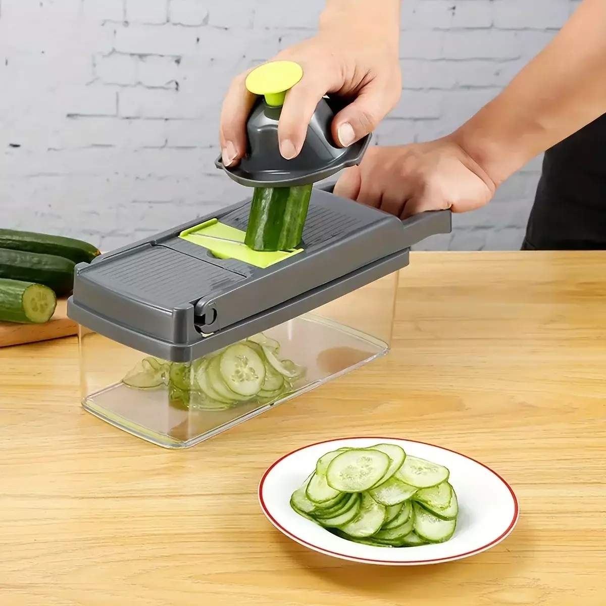 14pcs Vegetable Chopper Multifunctional Fruit Slicer Manual Food Grater Vegetable Slicer Cutter With Container Kitchen Gadgets - Image 2