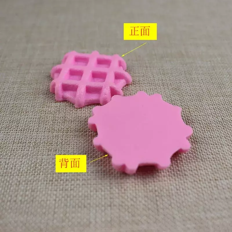 PVC Artificial Cookies Simulation Food Model, Fake Cake Children's Toys, Biscoff Sandwich Cream Bubble Waffle Pancak 4pc/lot - Image 3