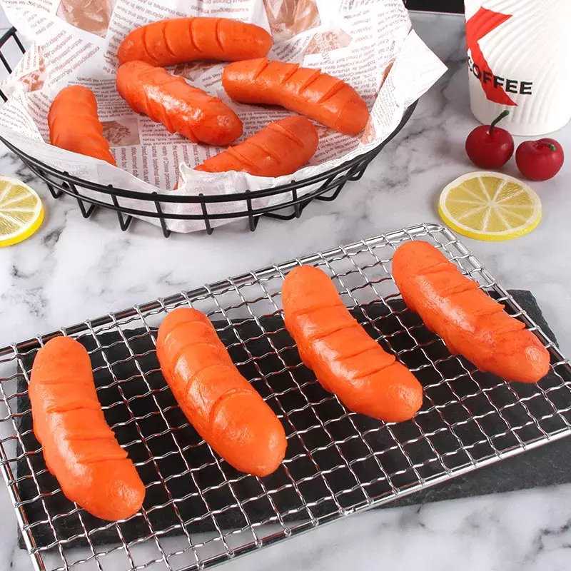 1Pc Simulation Hot Dog Grilled Sausage Model Fake Food Barbecue Restaurant Window Decor Photography Props Kids Playing House Toy