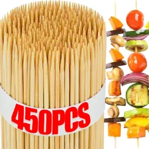 Bamboo Stick Food Grade Bamboo Skewer Sticks Disposable Natural Wood Long Sticks for Barbecue Party Buffet Food Fruit BBQ Tools