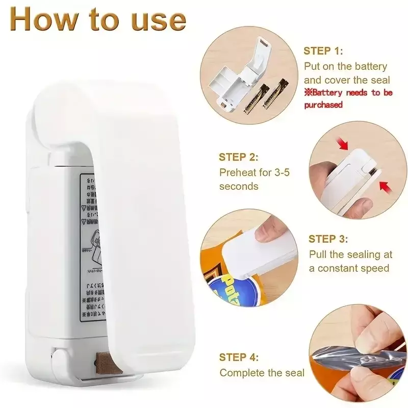 Mini Heat Bag Sealing Machine Package Sealer Bags Thermal Plastic Food Bag Closure Portable Sealer Packing Kitchen Accessories - Image 3