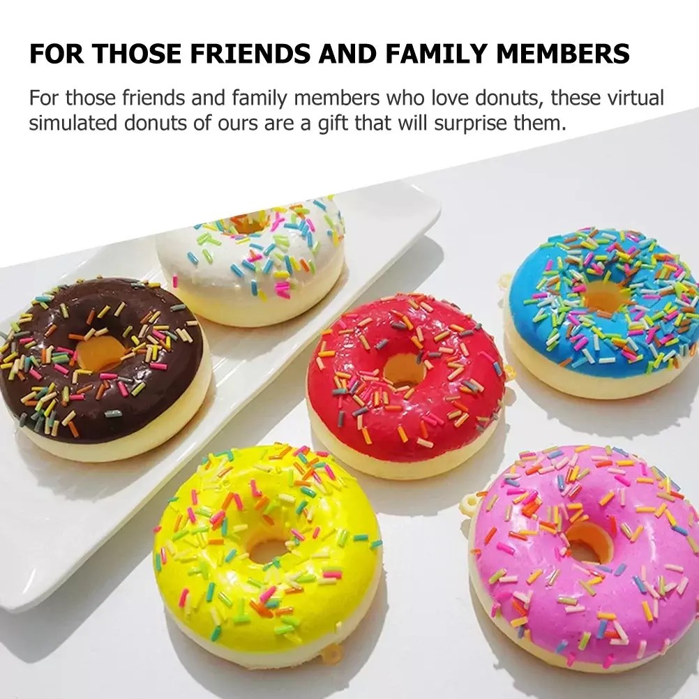 1/6pcs Donut Imitation Dessert Food for Decoration Display Window Display, Kitchen Display Party Gift Decor Hanging Ornaments - Image 4