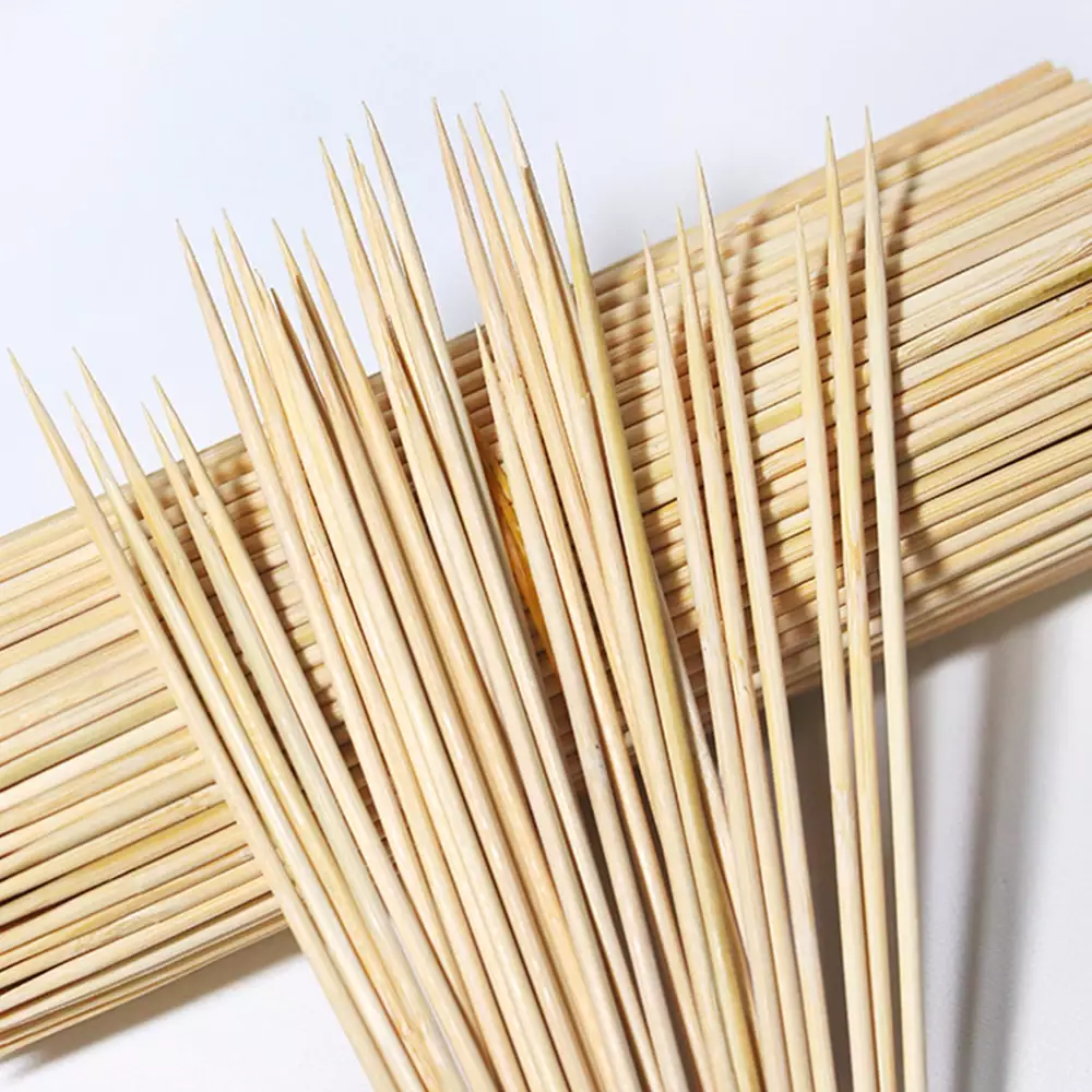 Bamboo Stick Food Grade Bamboo Skewer Sticks Disposable Natural Wood Long Sticks for Barbecue Party Buffet Food Fruit BBQ Tools - Image 2