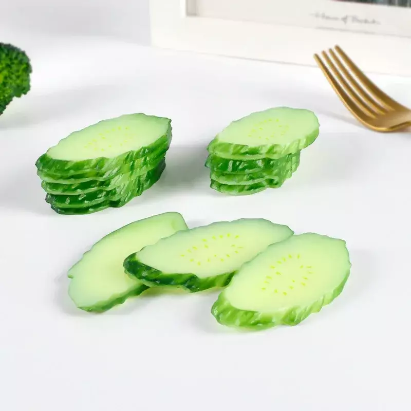 Simulation Cucumber Slices Artificial Vegetable Fruit Fake Food Restaurant Display Window Ornament Photography Props Home Decor - Image 4