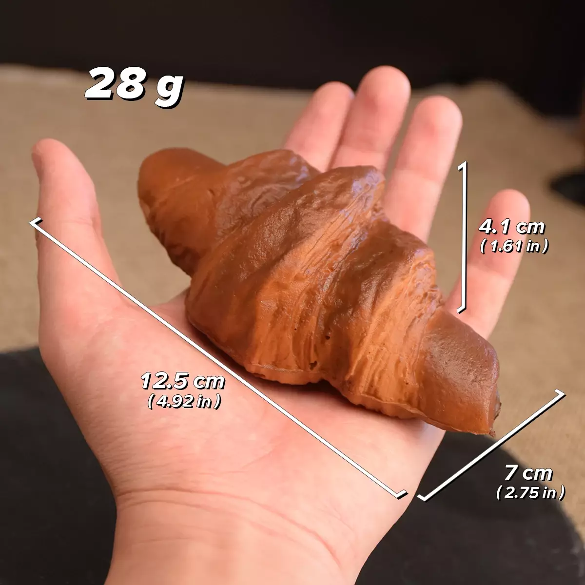 1pc Realistic Artificial Croissant Fake Food Simulation Waffle Model Toy Muffin Bread Display Window Props Photo Birthday Gift - Image 2