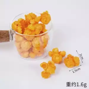 Artificial Popcorn Corn Model Fake 3pcs Foods Puffed Simulation Food Model PVC Play Home Decor Decorations Scale - 3 grains, B
