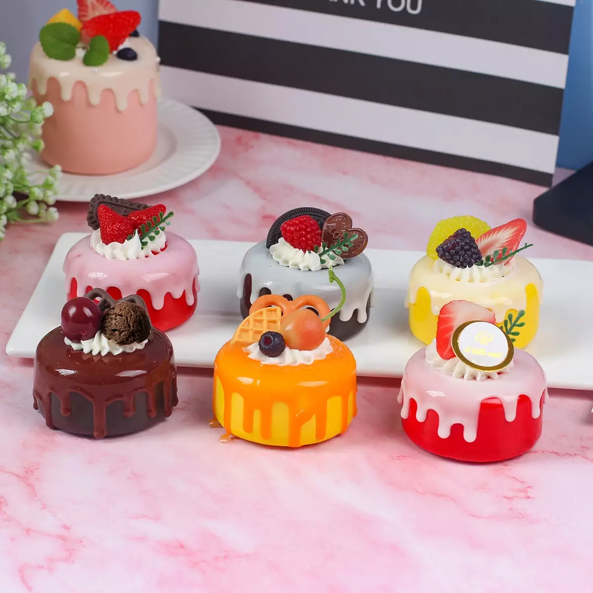 1PC Artificial Cake Dessert Wedding Party Decoration Cake Decoration Photography Professional Food Simulation Cake Model QTG009