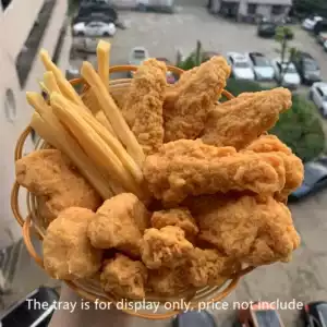 American Fried Chicken Chips Set Meal Fast Food Chicken Wings Fried Nuggets Golden Faux Tabletop Display Model Chunks Legs Chips - SET