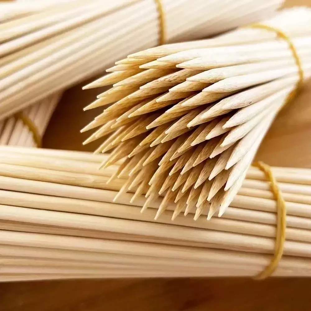 Bamboo Stick Food Grade Bamboo Skewer Sticks Disposable Natural Wood Long Sticks for Barbecue Party Buffet Food Fruit BBQ Tools - Image 3