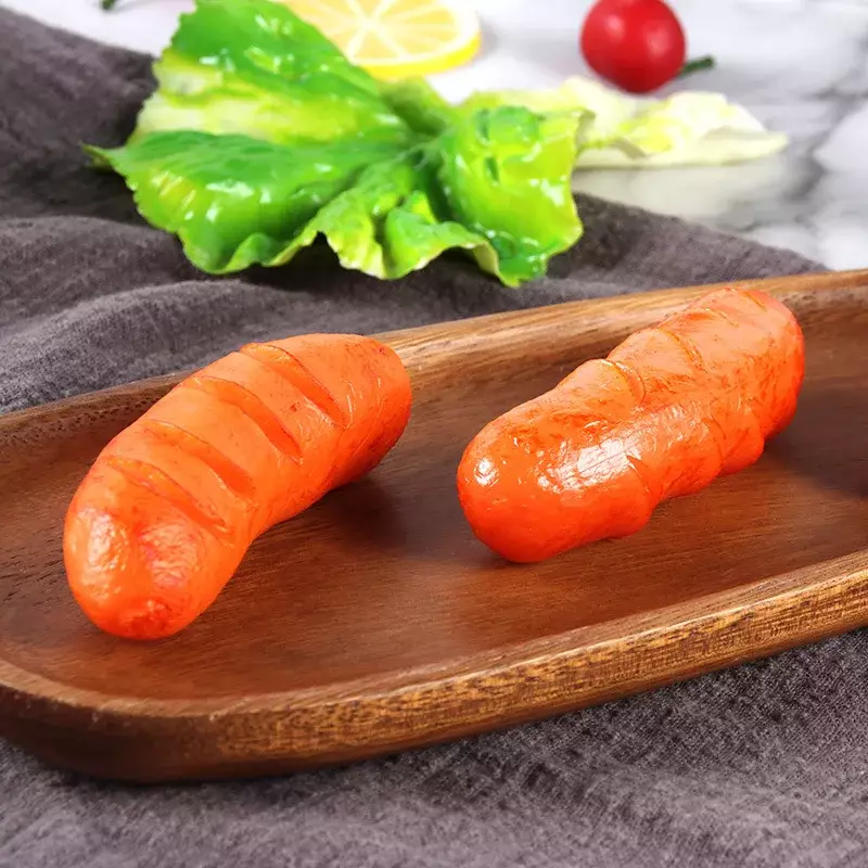 1Pc Simulation Hot Dog Grilled Sausage Model Fake Food Barbecue Restaurant Window Decor Photography Props Kids Playing House Toy - Image 3
