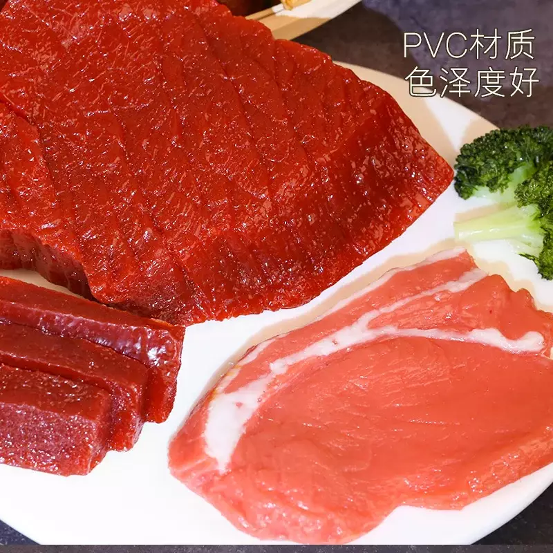 PVC Miniature Food Model for Home Decoration, Beef, Steak, Salmon, Pork, Sausage Meat, Simulation, Color - Image 3