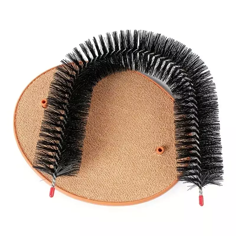 Cat Toy Arch Self Groome Pamper Feline with A Massage Grooming Rubbing Brush with Scratching Pad Toy for Cats Interactive Toys - Image 4