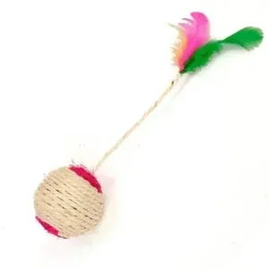 1Pc Cat Toy Sisal Scratching Ball Training Interactive Toy for Kitten Pet Cat Supplies Feather Toy Cat Toys Interactive - Random color