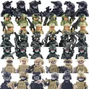 New Modern City SWAT Building Blocks Ghost Special Forces Soldiers Figures Bandits Accessories Gun Vests Belts Weapons Kids Toys