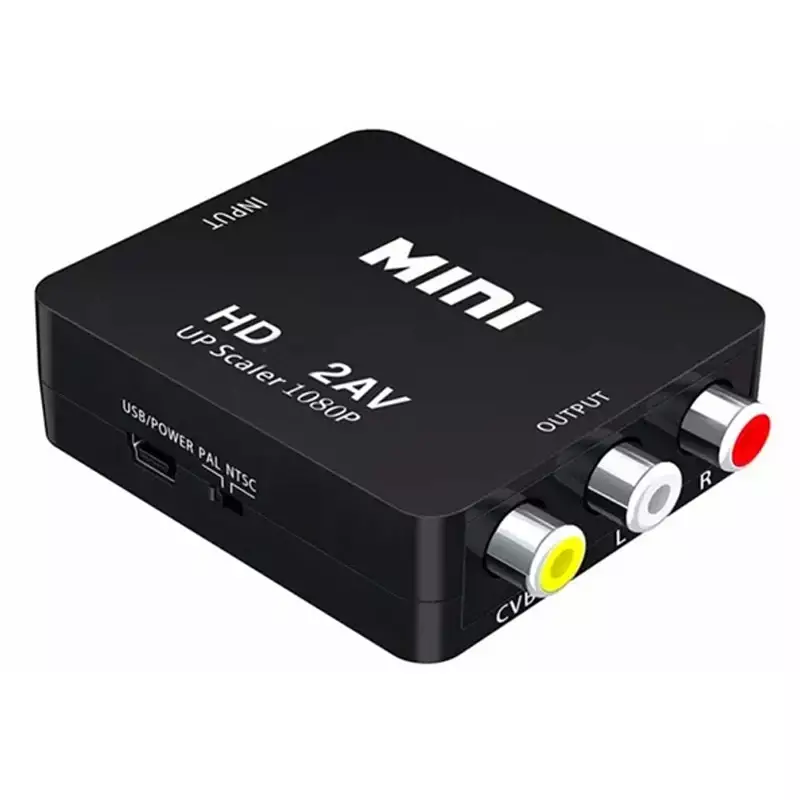 HDMI-compatible To RCA AV Converter Adapter MINI Box RCA AV CVSB LR Video Composite AV Scaler Converter For HDTV Projector PC