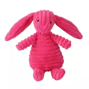Plush Dog Toy Animals Shape Bite Resistant Squeaky Toys Corduroy Dog Toys for Small Large Dogs Puppy Pets Training Accessories - Rabbit