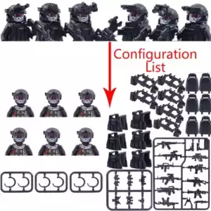 New Modern City SWAT Building Blocks Ghost Special Forces Soldiers Figures Bandits Accessories Gun Vests Belts Weapons Kids Toys - GRAY