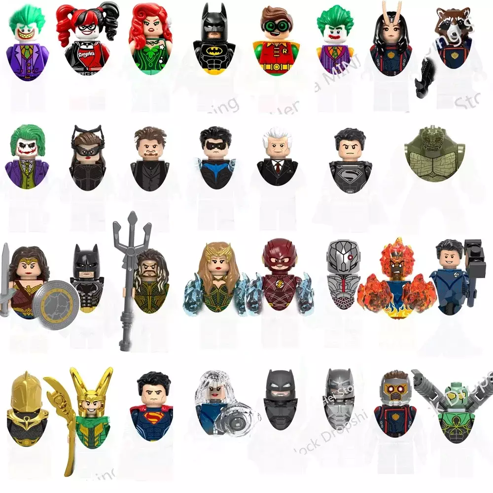 Batman Building Blocks Iron Man Hero Anime Bricks Dolls Mini Action Toy Figures Assemble Blocks Children Christmas Gifts