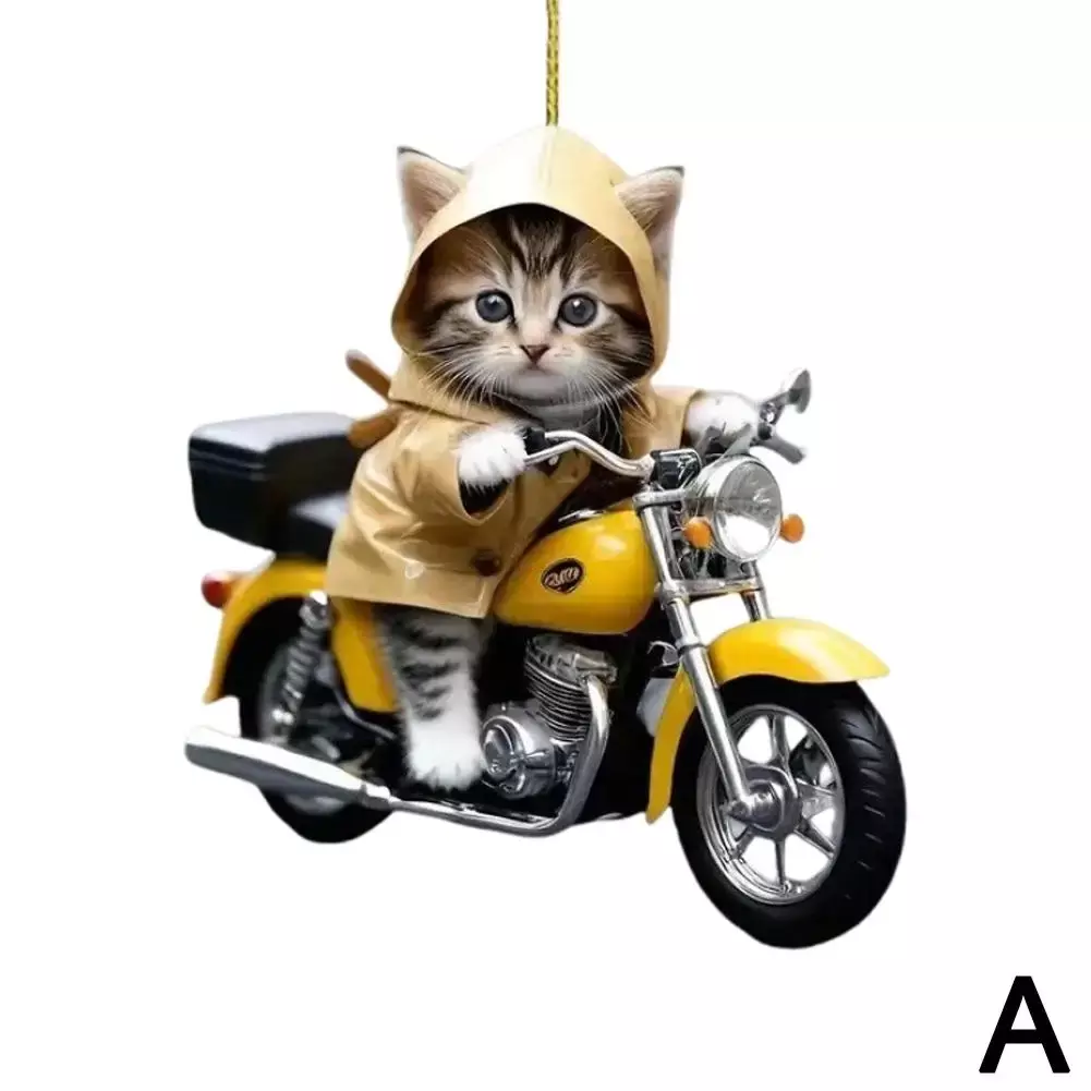 2d Acrylic With Cap Blue Hoodie Kitten Cartoon Car Up Pendant Acrylic Decoration Hanging Backpack Ornament Hang Pendant Cut Q0v4 - Image 3