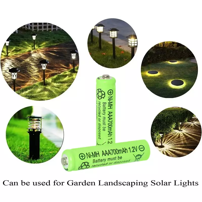 AAA Rechargeable Batteries Set 700mAh 1.2V Ni-MH Triple A Batteries High Capacity for Garden Landscaping Outdoor Solar Lights - Image 4