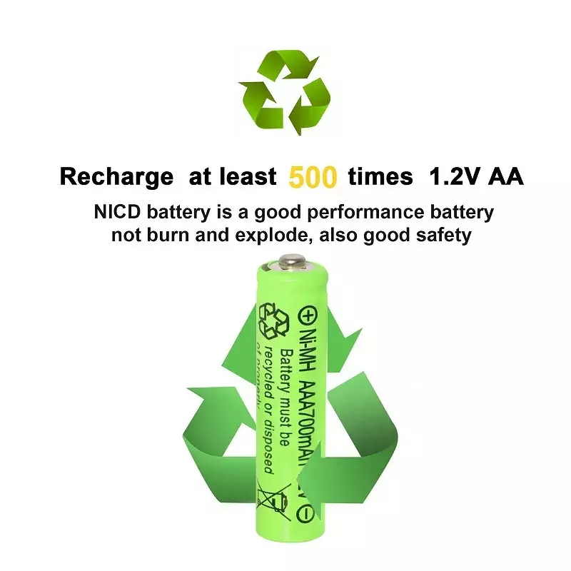 AAA Rechargeable Batteries Set 700mAh 1.2V Ni-MH Triple A Batteries High Capacity for Garden Landscaping Outdoor Solar Lights - Image 2