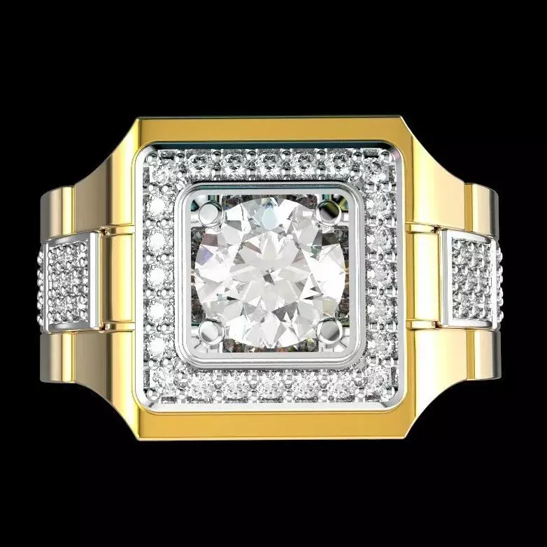 14 K Gold White Diamond Ring for Men Fashion Bijoux Femme Jewellery Natural Gemstones Bague Homme 2 Carats Diamond Ring Males - Image 3