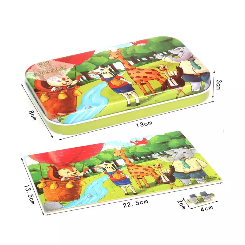 Hot New 60 Pieces Wooden Puzzle Toys for Children Cartoon Vehicle Animal Wood Jigsaw Baby Learning Educational Toy Kids Gift - Image 3