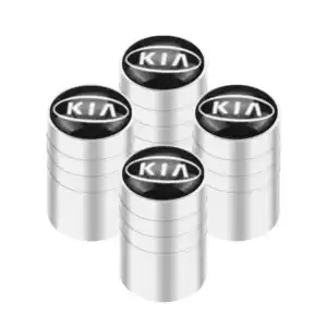 4pcs Car Wheel Tire Valve Caps Dust Accessories For KIA Sportage Rio Ceed Picanto K5 K9 Sorento auto Accessories styling - Style 1-Kia Silver