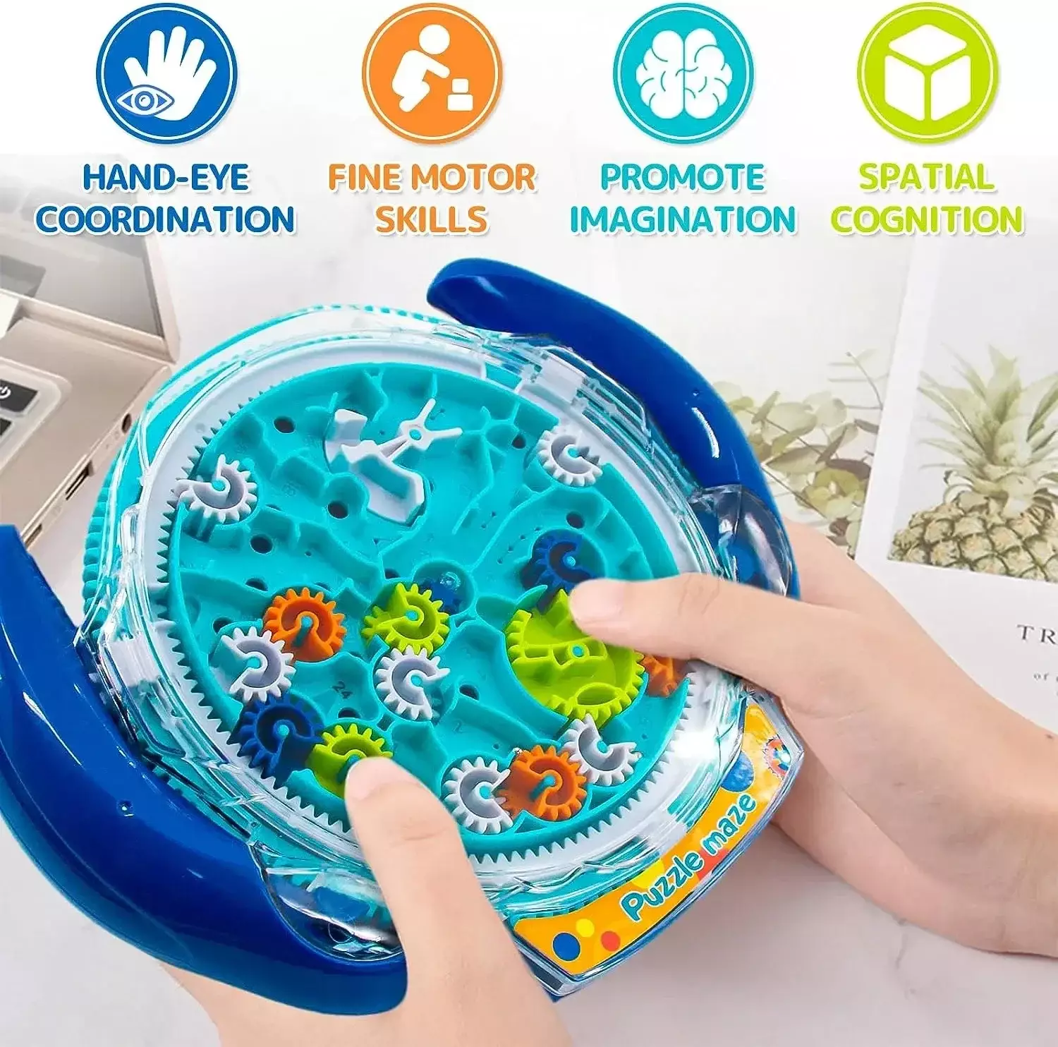 3D Creative Puzzle Maze Magic Transparent Puzzle Speed Cube Rolling Ball Magic UFO Maze Toys For Children Stress Reliever Toys