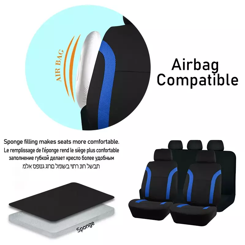 Universal Breathable Car Seat Covers Air Mesh Fabric Splicing With Polyester Fabric Fit For Most Car Suv Accessories Interior - Image 4