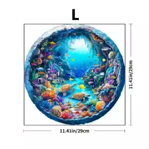 Ocean Wonders Wooden Puzzle - Unique Shape Animal Puzzle, Adult Relaxation Gift, Exquisite Boxed Set with Decorative Artworks - Z153-L