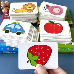 32 Pcs Enlightenment Card Matching Puzzle Early Education Cartoon Pattern Cognitive Boys and Girls Toys - Fruit