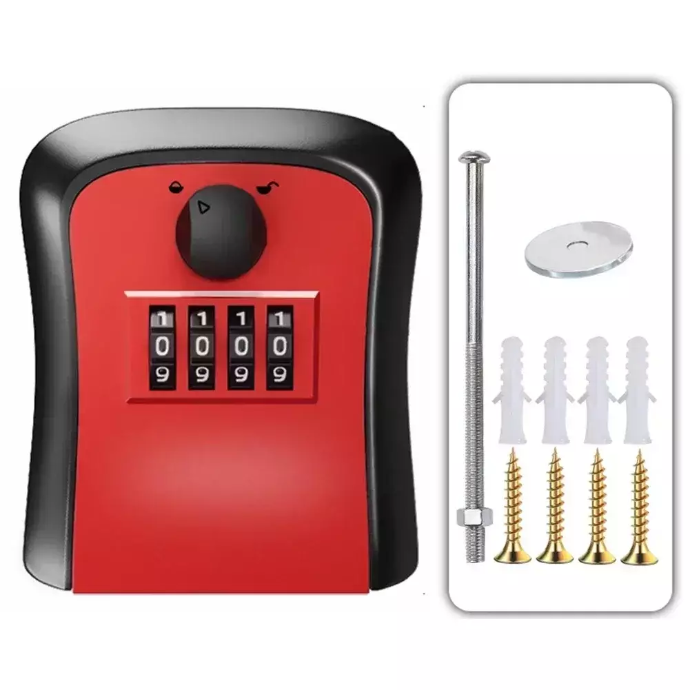 Lock Key Storage Box Wall Mount Outdoor Lock Box for House Keys Key Safe with Combination Lock 5 Key Capacity - Image 2