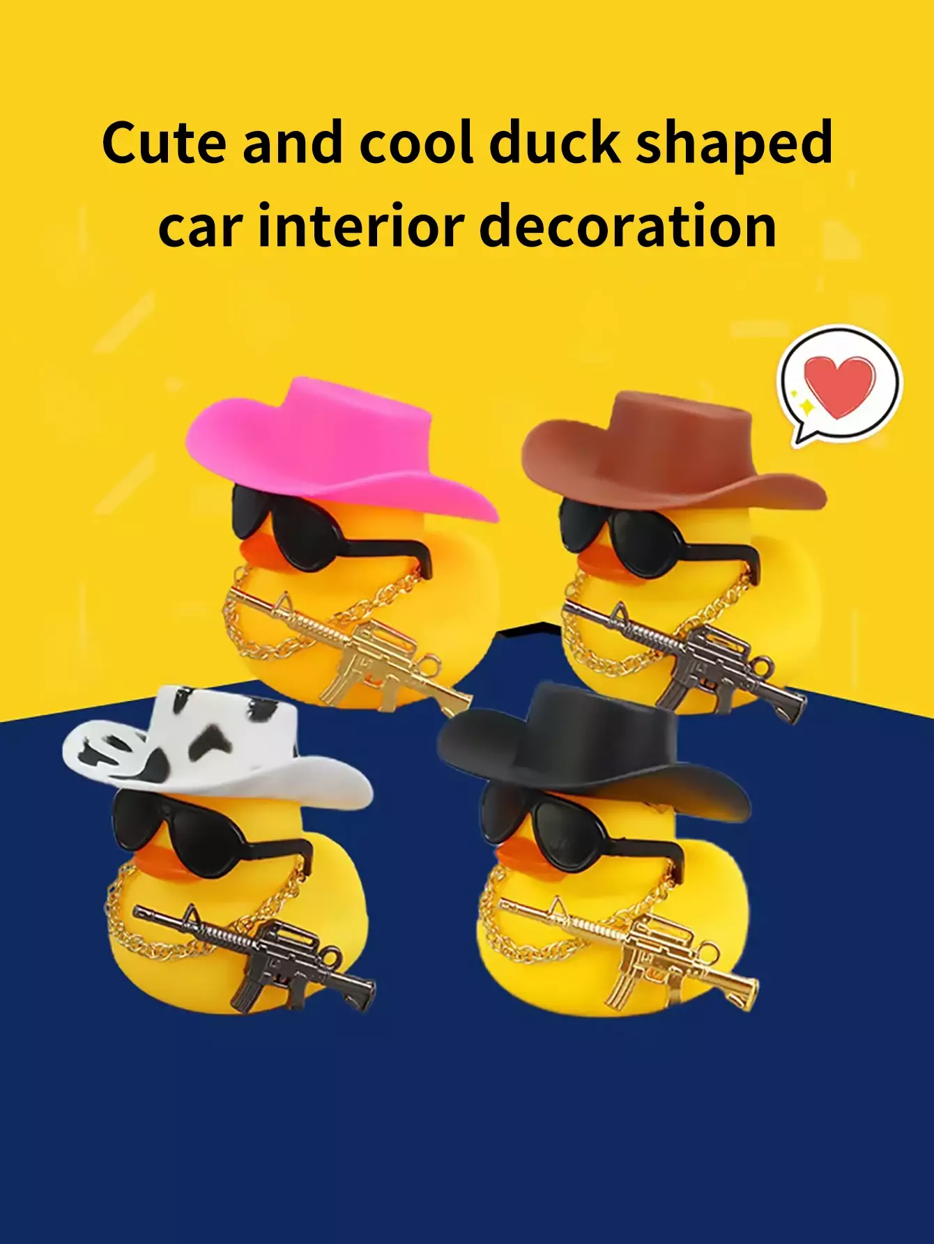 1pc Cute & Cool Duck Shaped Car Interior Decorative Accessory - Image 2