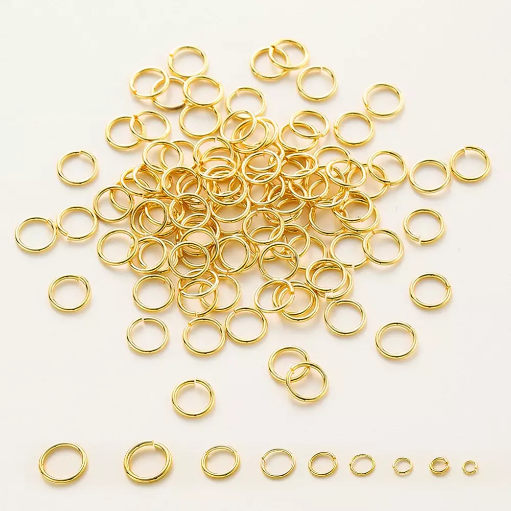 50-200Pcs/lot 14K/18K Real Gold Plated Brass Open Jump Ring Split Connecting Rings For DIY Jewelry Making wholesale Accessories