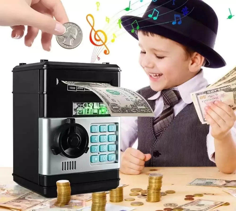 Money Box Piggy Bank ATM Password Automatic Electronic Piggy Cash Coin Saving Box ATM Bank Safe Box Deposit Banknote Gift - Image 2