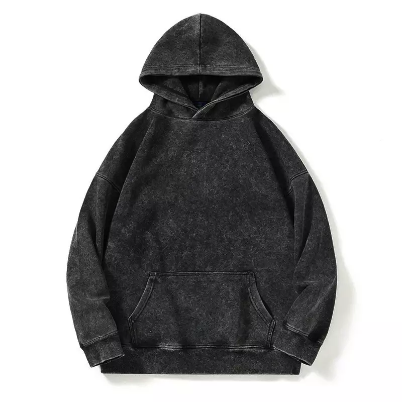 Fashion Womans Washed Hoodie Comic Horror Cat Print Streetwears Retro Oversize Cotton Pullovers Autumn Winter Couple Streetwear - Image 3