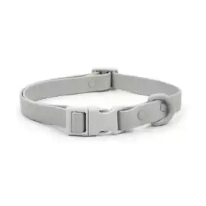 Elastic Webbing Pet Collar Adjustable Pet Identification Waterproof Dog Collar Comfortable Quick Release Buckle - Gray, M