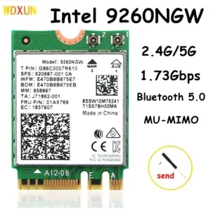 Wireless 2030Mbps 2.4G/5Ghz M.2 Network Wifi Card For 9260 AC 9260NGW 802.11ac Bluetooth 5.0 Laptop Deskktop Windows 10 ac9260