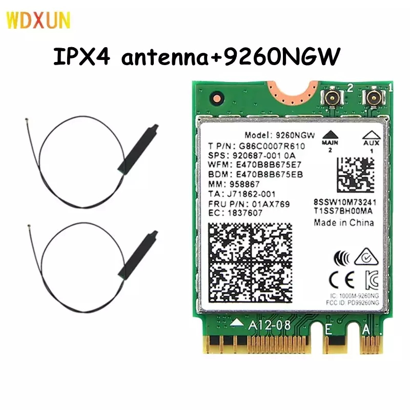 Wireless 2030Mbps 2.4G/5Ghz M.2 Network Wifi Card For 9260 AC 9260NGW 802.11ac Bluetooth 5.0 Laptop Deskktop Windows 10 ac9260 - Image 2