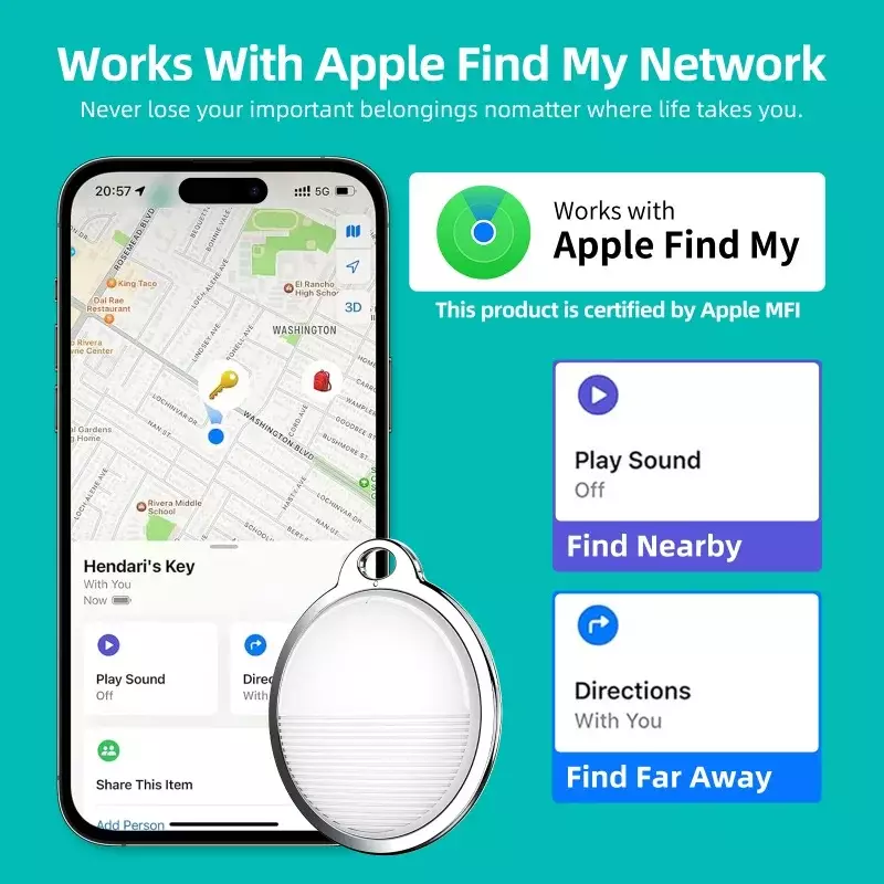 Xiaomi CPVAN Mini GPS Tracker For Apple iOS System Find My APP Air Tag Child Finder Pet Bag Loss Tracker Smart Bluetooth Airtag - Image 2