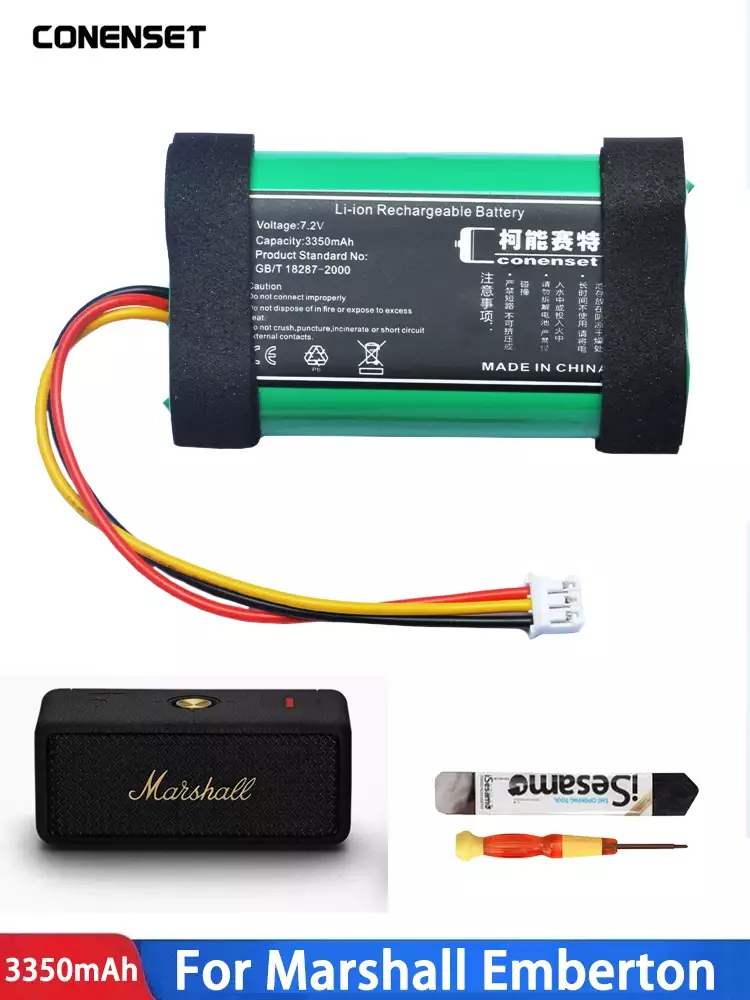 7.2V 3350mAh C460A2-2 Battery For Marshall Emberton Wireless Bluetooth Speaker 1001908 1005696 + Tool